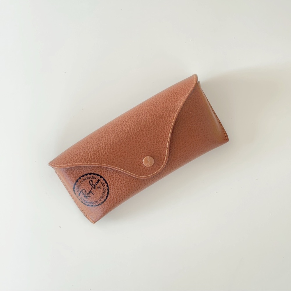Ray-Ban Tan Leather Sunglasses Case Like New